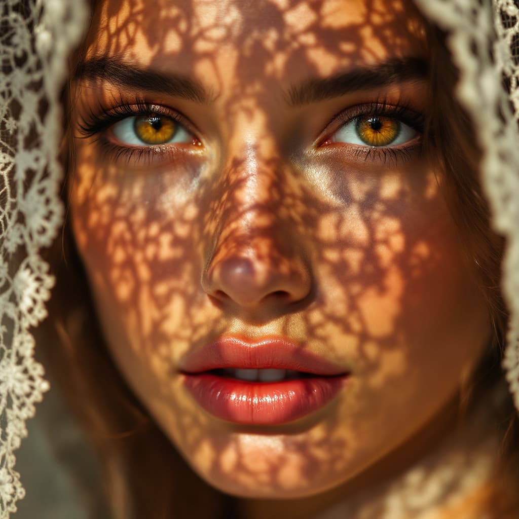 AI generated: FLUX prompt: A close-up portrait of a woman with golden-brown e... (FLUX - FLUX)
