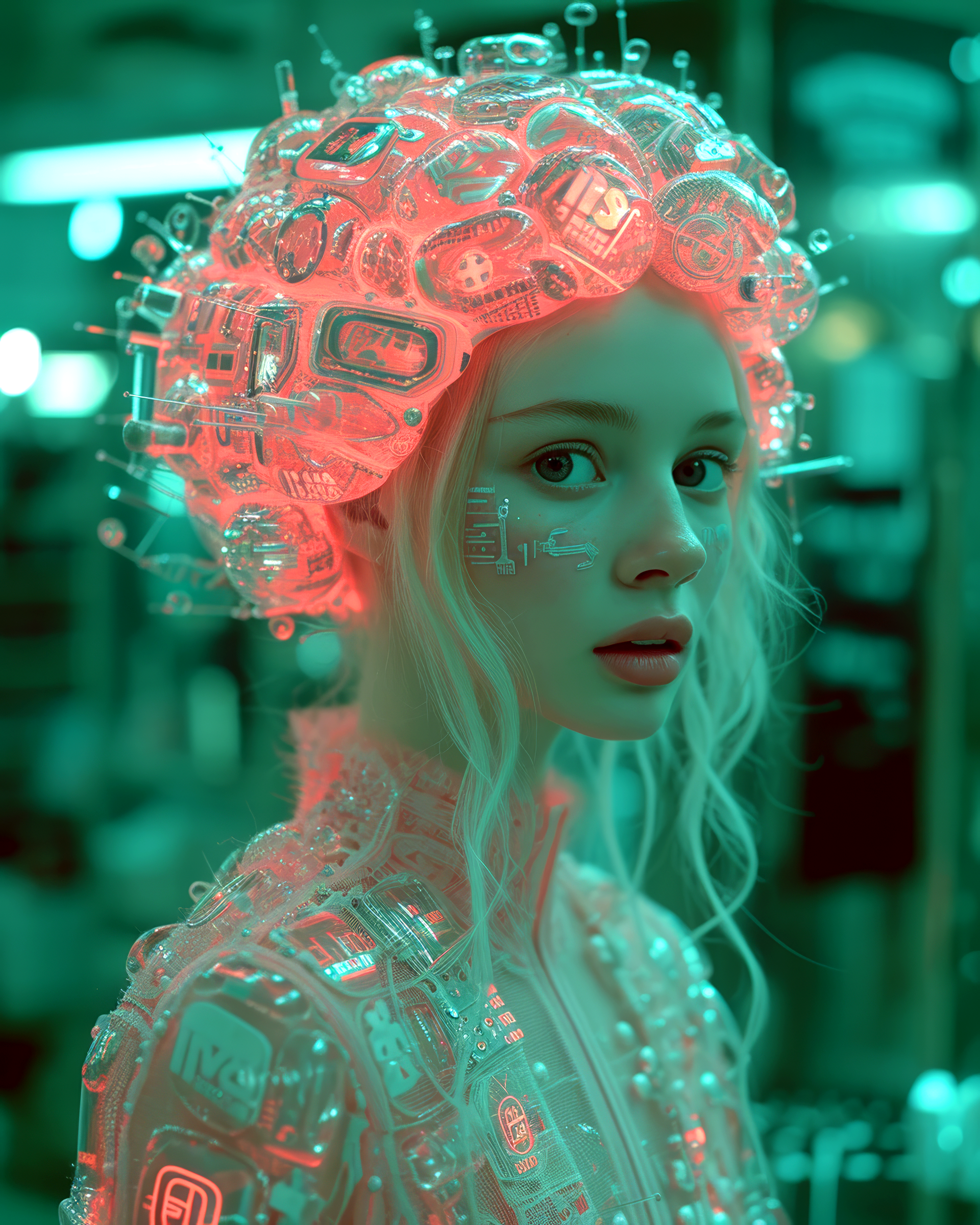 Neon logo brain - Midjourney