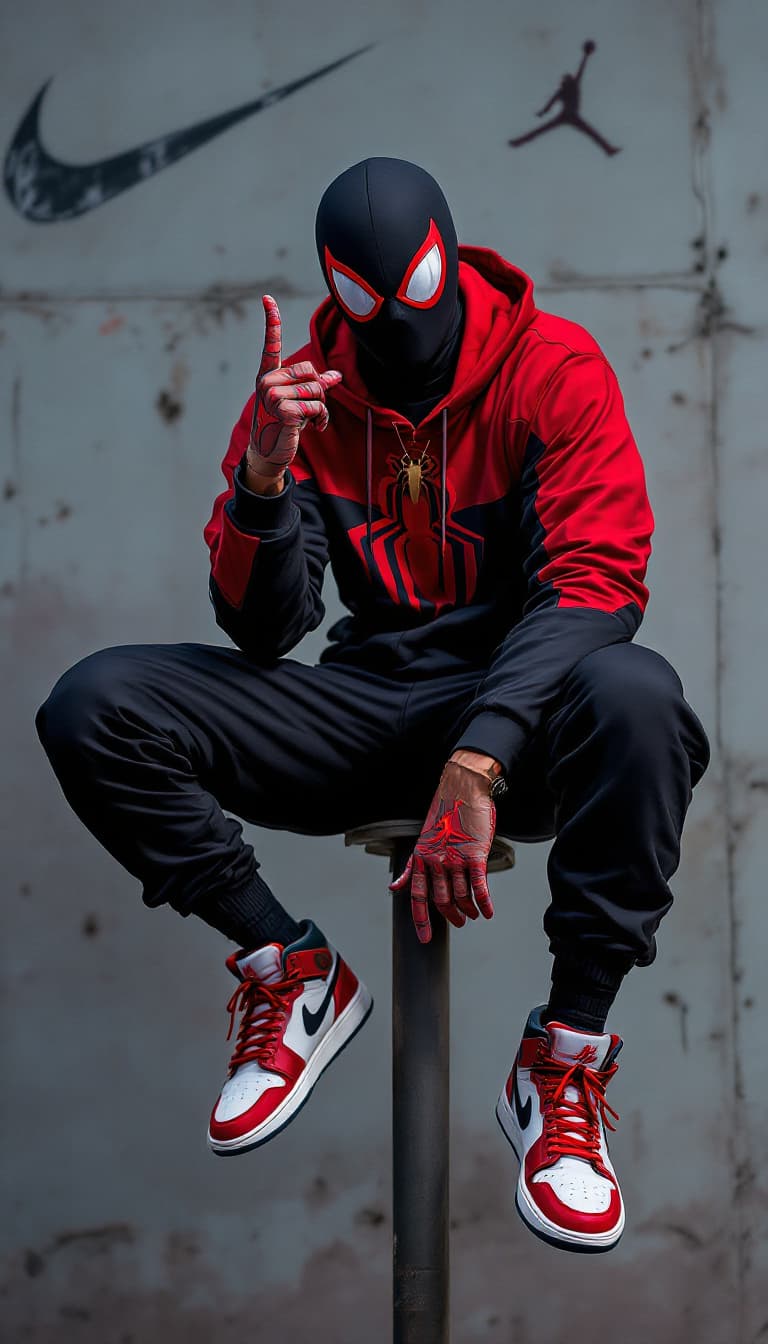 صورة مولدة بالذكاء الاصطناعي: FLUX prompt: a portrait of Miles Morales Spider-Man anime style... (نموذج FLUX - FLUX)
