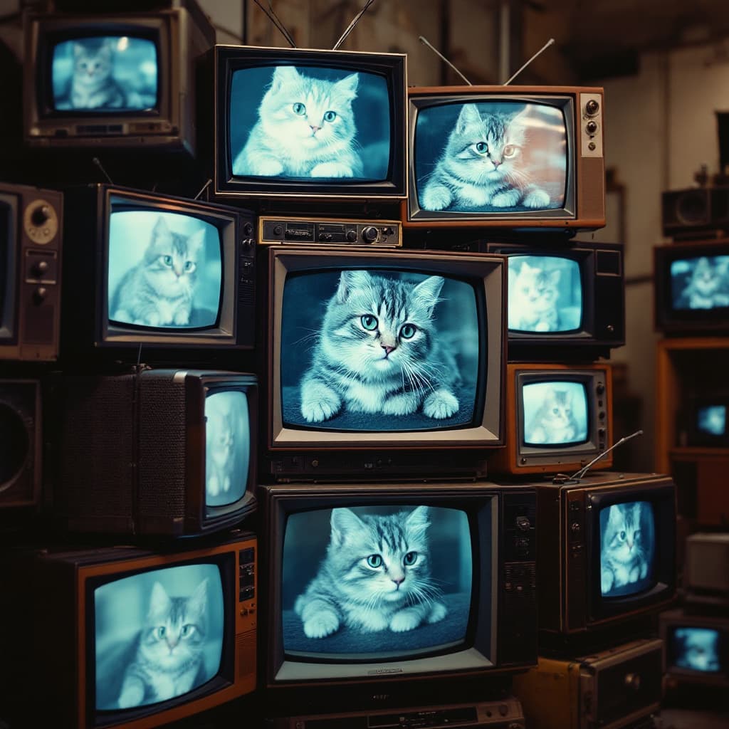 صورة مولدة بالذكاء الاصطناعي: FLUX prompt: The camera rotates around a large stack of vintage... (نموذج FLUX - FLUX)