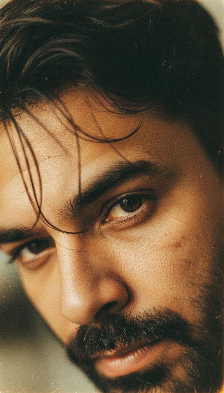 صورة مولدة بالذكاء الاصطناعي: Nano Banana prompt: A raw close-up portrait of a young man, use my upl... (نموذج Nano Banana - Nano Banana)