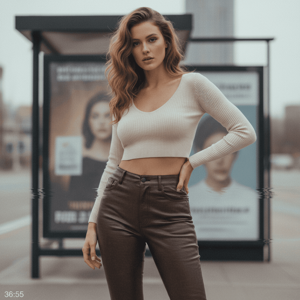 صورة مولدة بالذكاء الاصطناعي: Nano Banana prompt: a woman wearing a cropped top and leather super ti... (نموذج Nano Banana - Nano Banana)