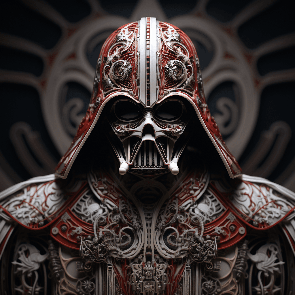 AI generated: Midjourney prompt: A 3d illustration of darth vader fused with the al... (Midjourney - Portraits)