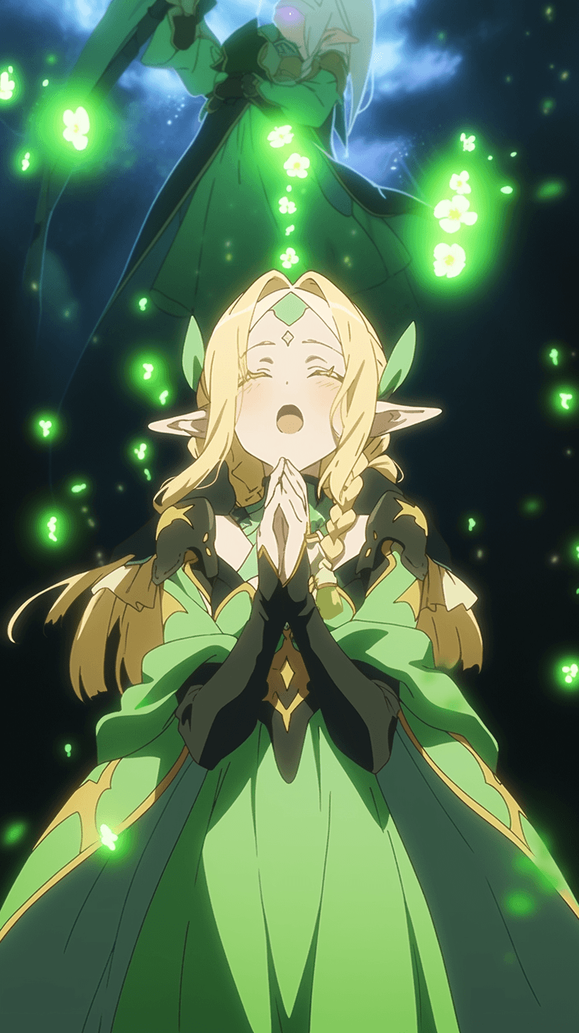 صورة مولدة بالذكاء الاصطناعي: Midjourney prompt: A member of the anime SAO. heroic party. An elf he... (نموذج Midjourney - Anime)