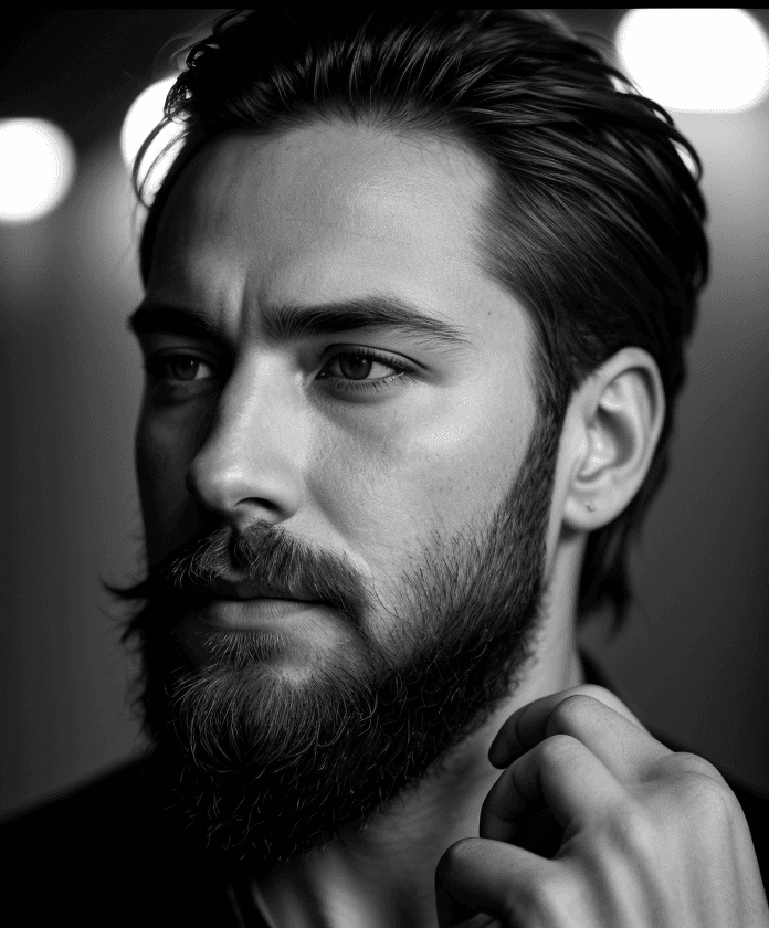 صورة مولدة بالذكاء الاصطناعي: BW Portrait (نموذج Realistic Vision V2.0 - Portraits)