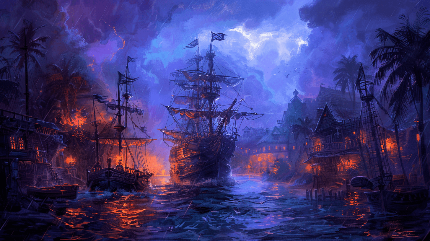 AI generated: Pirate Ships (Midjourney - Landscapes)