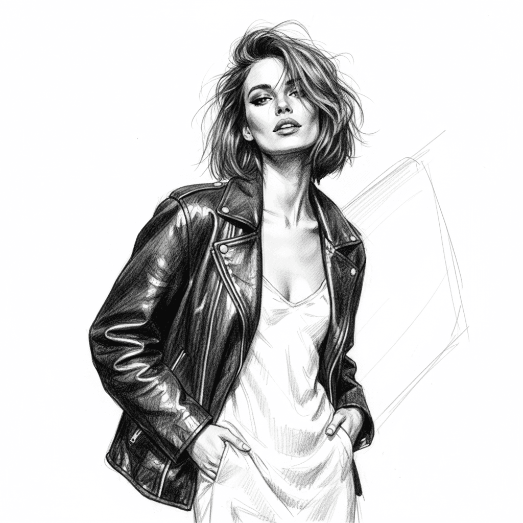 AI generated: Nano Banana prompt: Sketch of a woman, in the style of Richard Avedon,... (Nano Banana - Nano Banana)