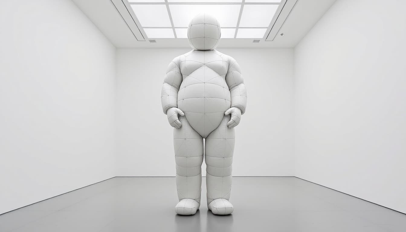 صورة مولدة بالذكاء الاصطناعي: FLUX prompt: A monumental 6-meter-tall sculpture stands in a pr... (نموذج FLUX - FLUX)