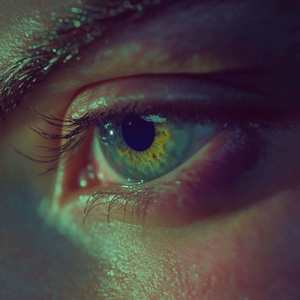 صورة مولدة بالذكاء الاصطناعي: Midjourney prompt: Macro photography of a super detailed green eye, c... (نموذج Midjourney - Photography)