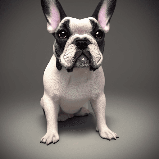 AI generated: Stable Diffusion prompt: portrait of the cutest french bulldog ever, fluffy... (Stable Diffusion - Photography)
