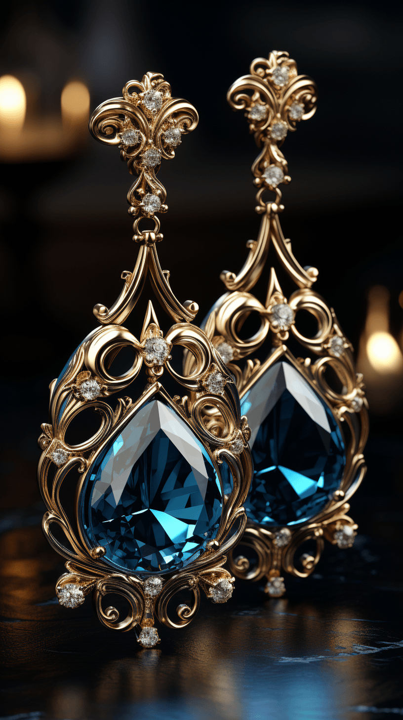 صورة مولدة بالذكاء الاصطناعي: Midjourney prompt: full display of baroque style jewelry design, a pa... (نموذج Midjourney - أزياء وموضة)