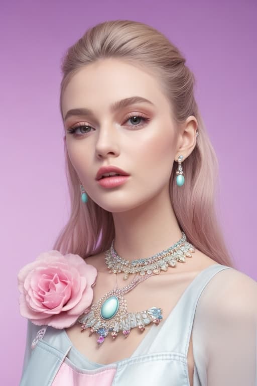 AI generated: Stable Diffusion prompt: Modern shooting, full plan, model in pastel luxury... (Stable Diffusion - Photography)