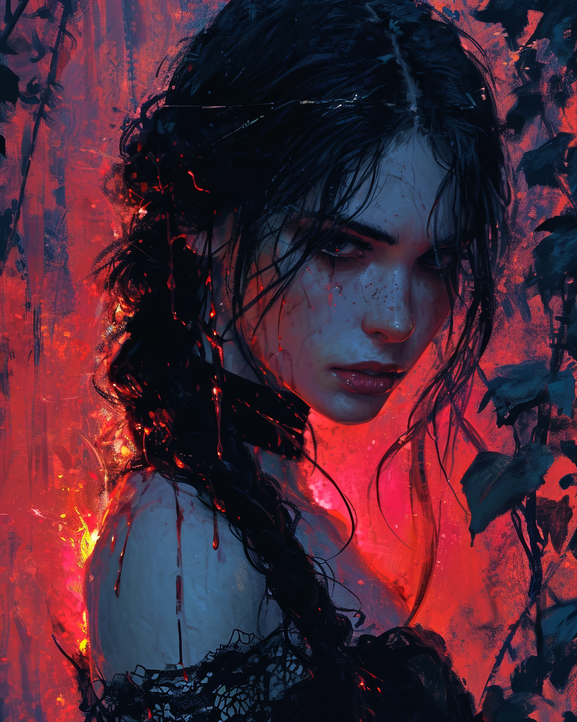 Girl in dripping - Midjourney