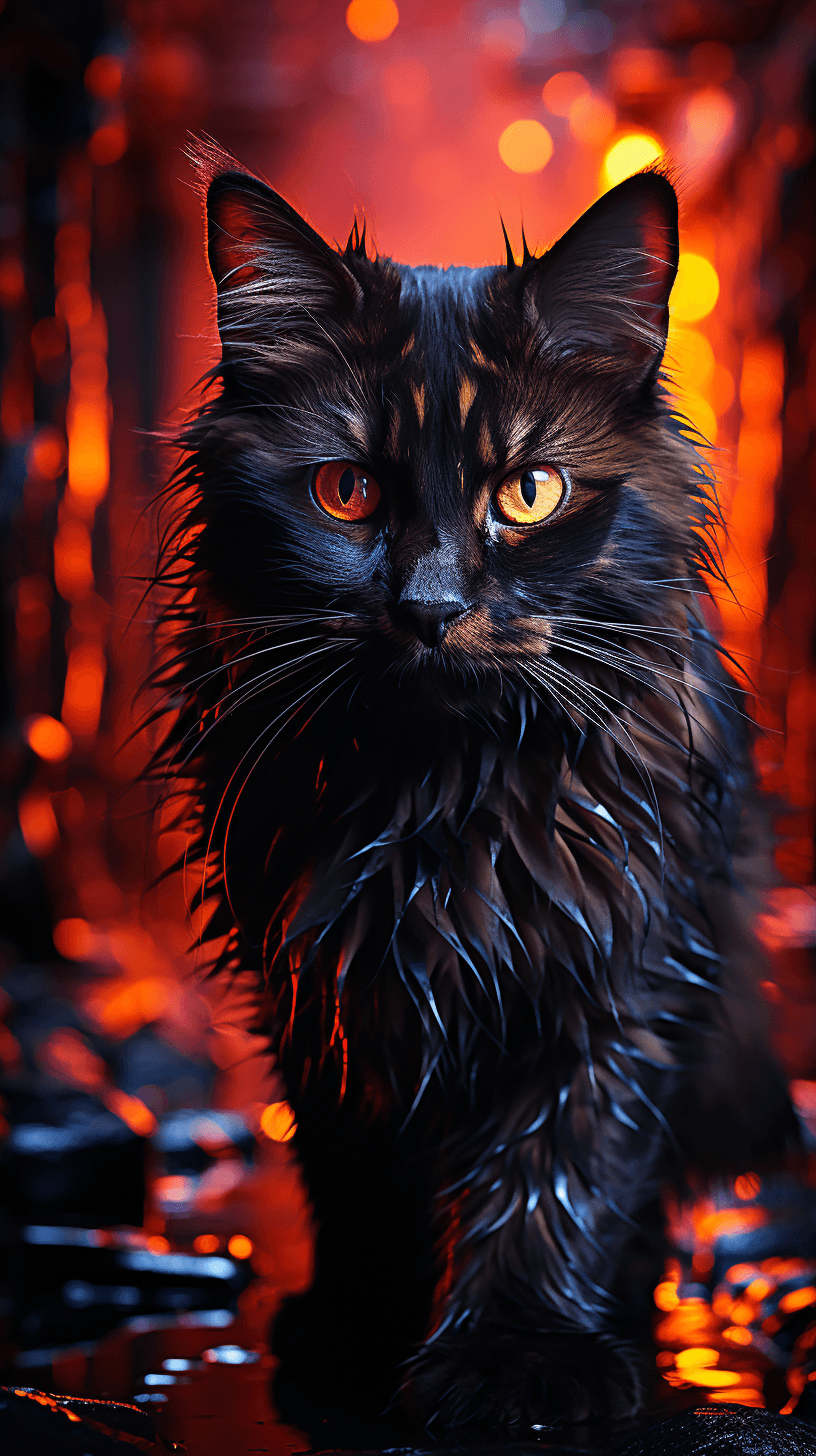 Black Cat Portrait - Midjourney