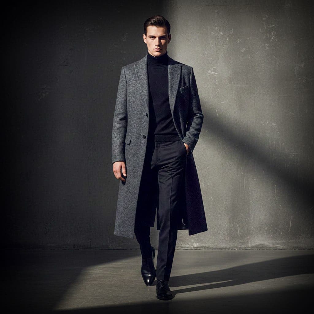 AI generated: Monochrome Coat Momentum (SXZ Luma - Fashion)