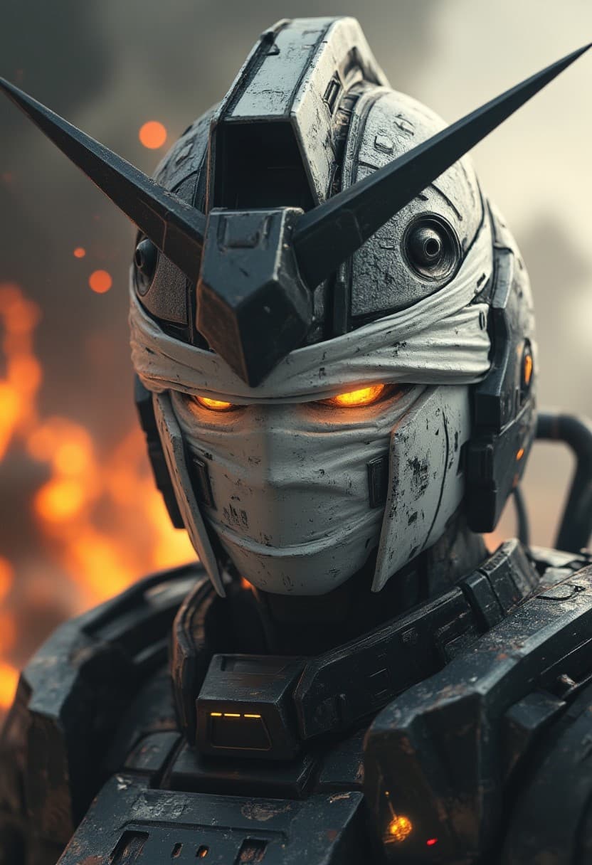 صورة مولدة بالذكاء الاصطناعي: FLUX prompt: aidmaMJ6.1, gundam counter terrorist from the vide... (نموذج FLUX - Portraits)