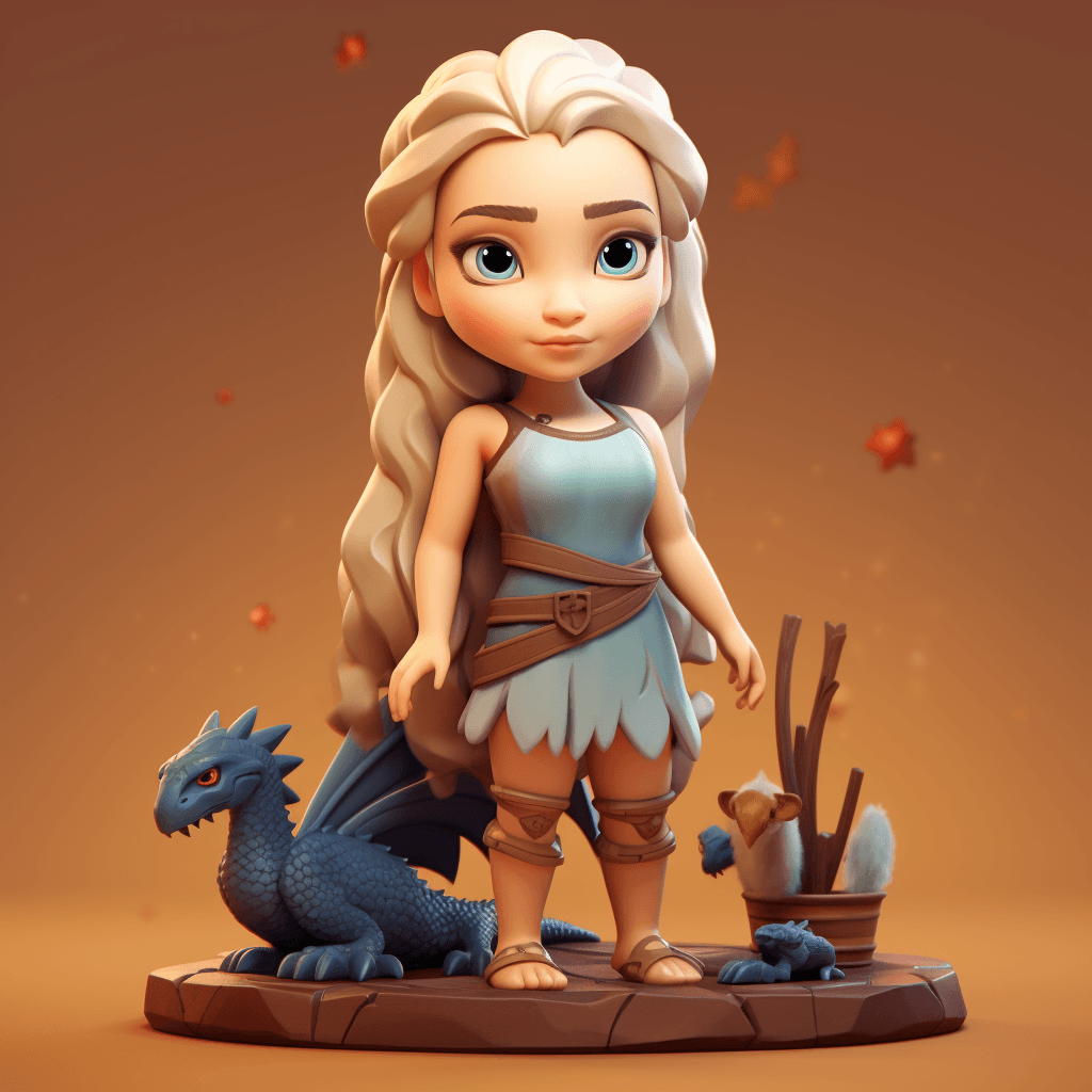 AI generated: Midjourney prompt: daenerys targaryen, isometric, full body, blender ... (Midjourney - 3d Renders)