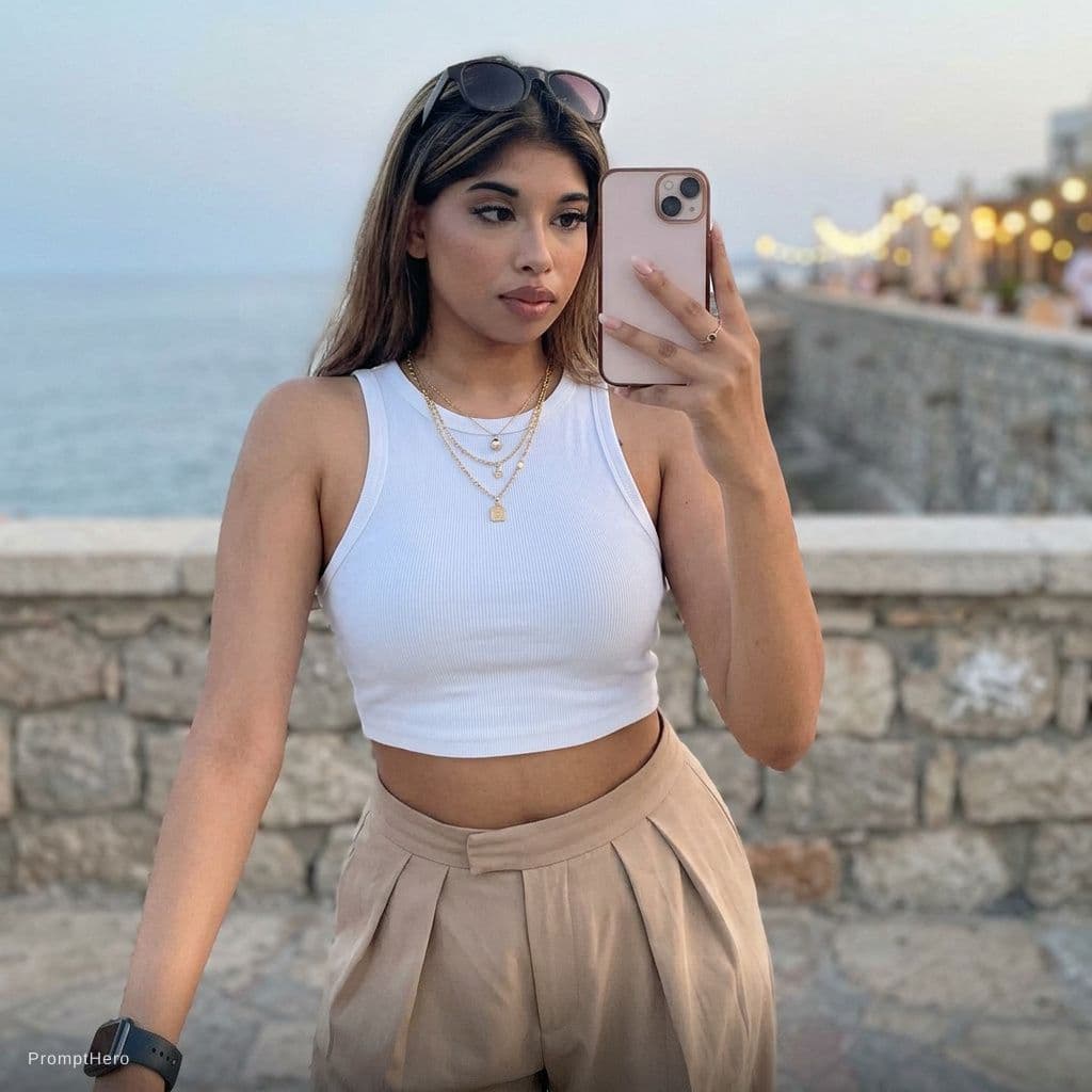 AI generated: Nano Banana prompt: She is wearing this outfit(white top ) given in im... (Nano Banana - Nano Banana)