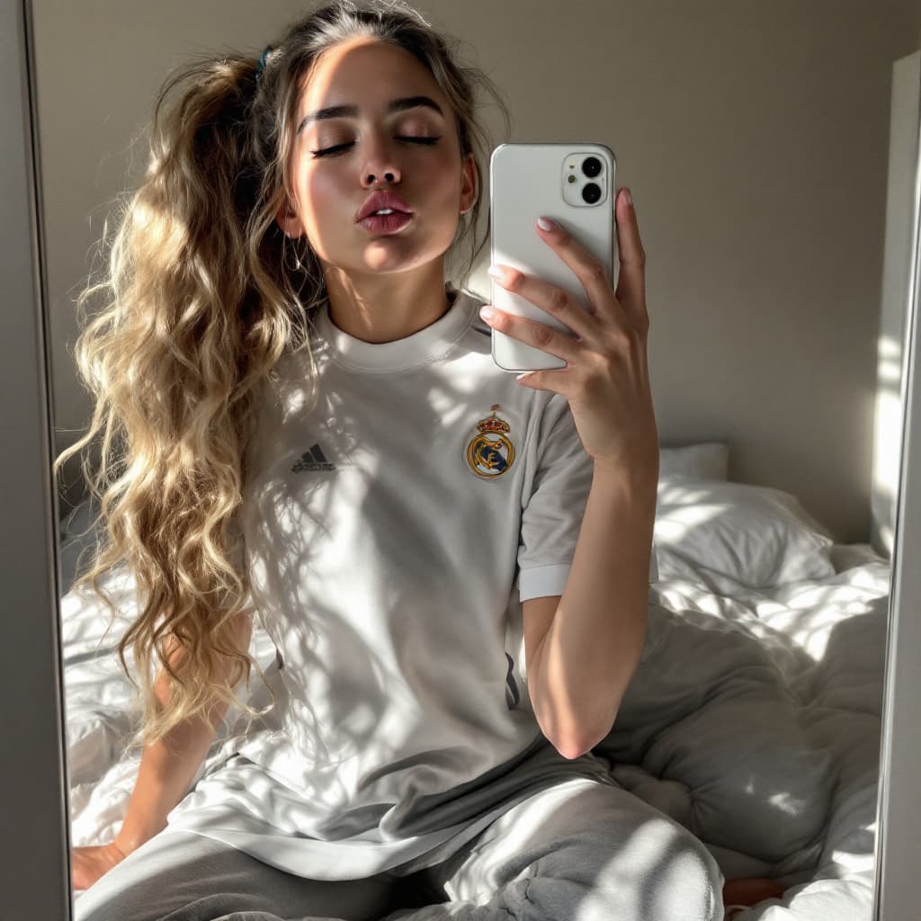 صورة مولدة بالذكاء الاصطناعي: FLUX prompt: Beautiful italian girl with long blonde curly hair... (نموذج FLUX - FLUX)