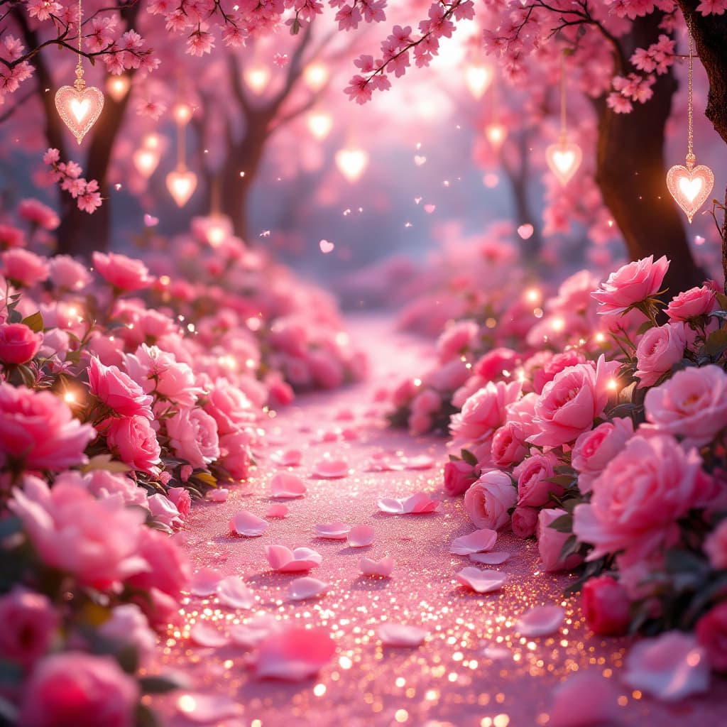 AI generated: FLUX prompt: A romantic Valentine's Day scene set in a dreamy, ... (FLUX - FLUX)