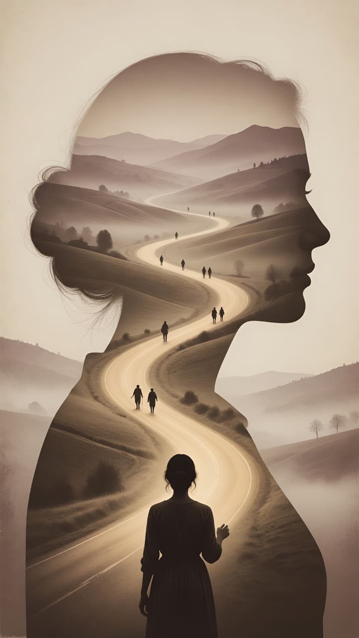 AI generated: Surreal conceptual landscape forming a human head ... (PromptHero - Other AI Models)