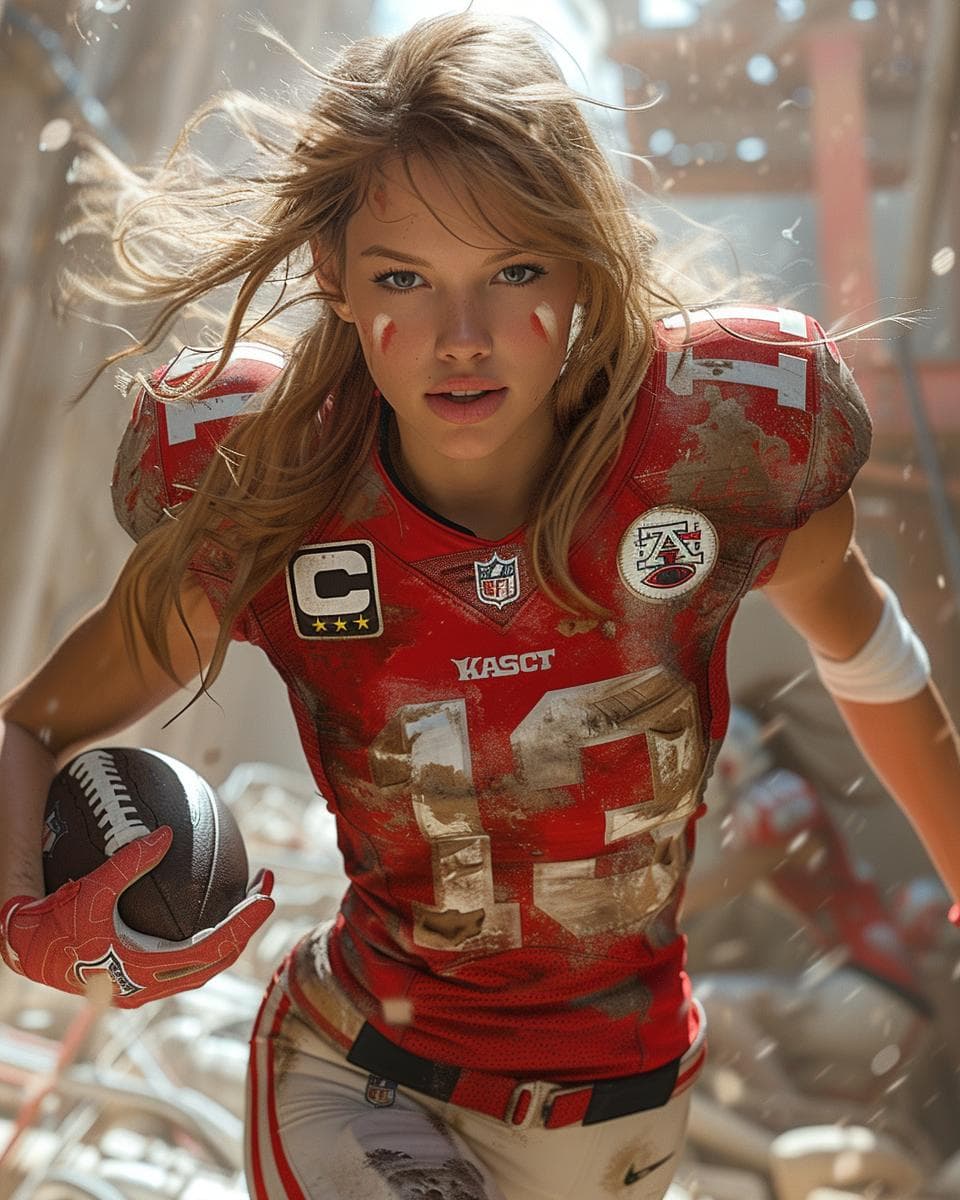 صورة مولدة بالذكاء الاصطناعي: Midjourney prompt: In this fantastic scene a full body Taylor swift ... (نموذج Midjourney - Photography)