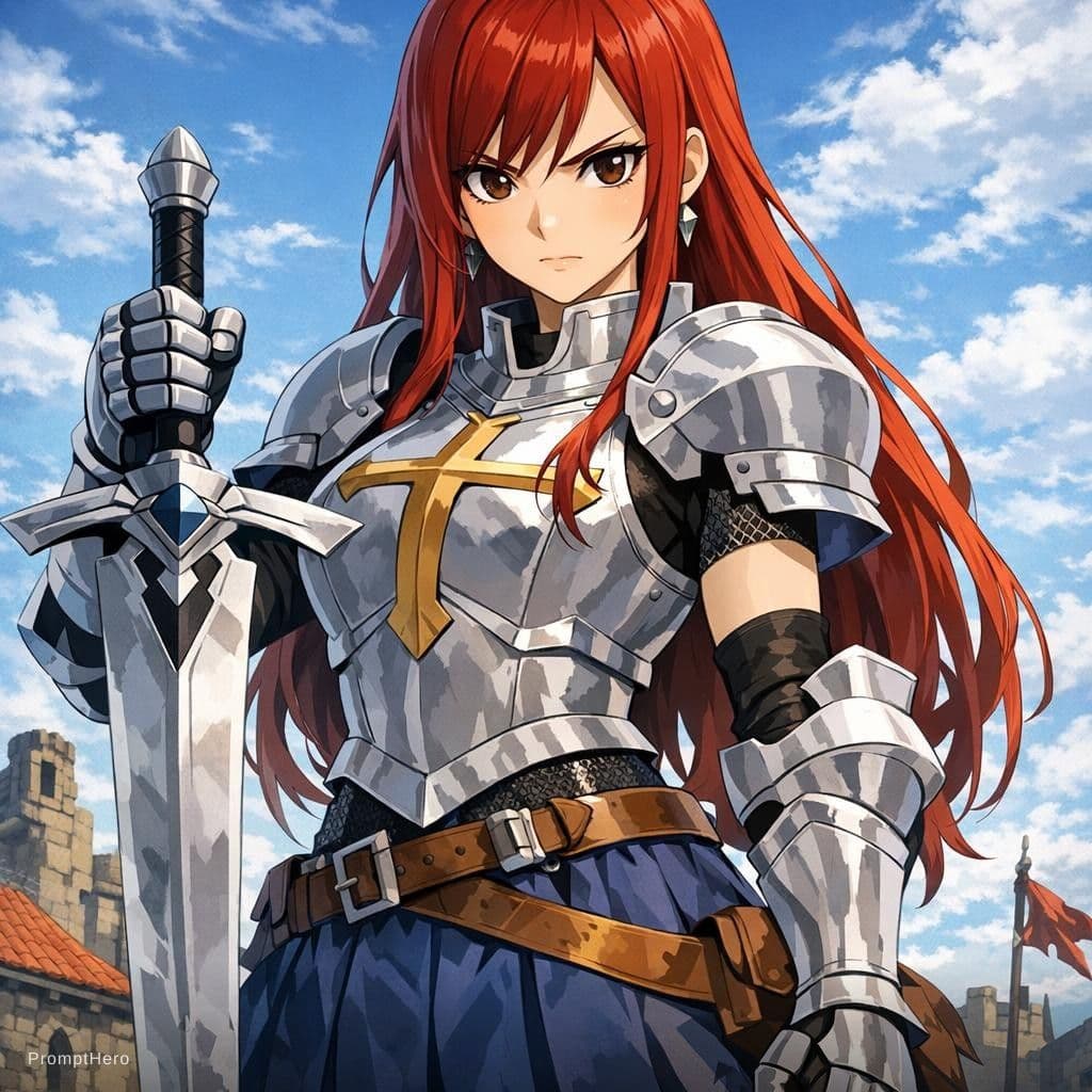 Hero prompt: Erza from fairy tail - Hero
