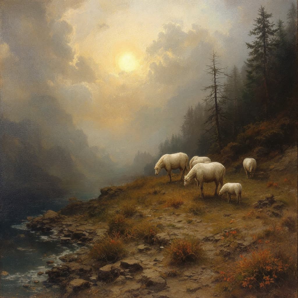 صورة مولدة بالذكاء الاصطناعي: FLUX prompt: Oil painting, Odd Nerdrum inspiration and style pa (نموذج FLUX - FLUX)