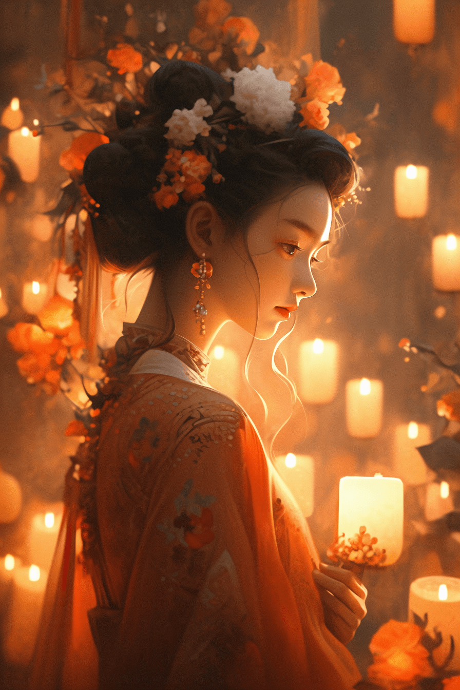 صورة مولدة بالذكاء الاصطناعي: 杨玉环 YANGYUHUAN (نموذج Midjourney - Portraits)