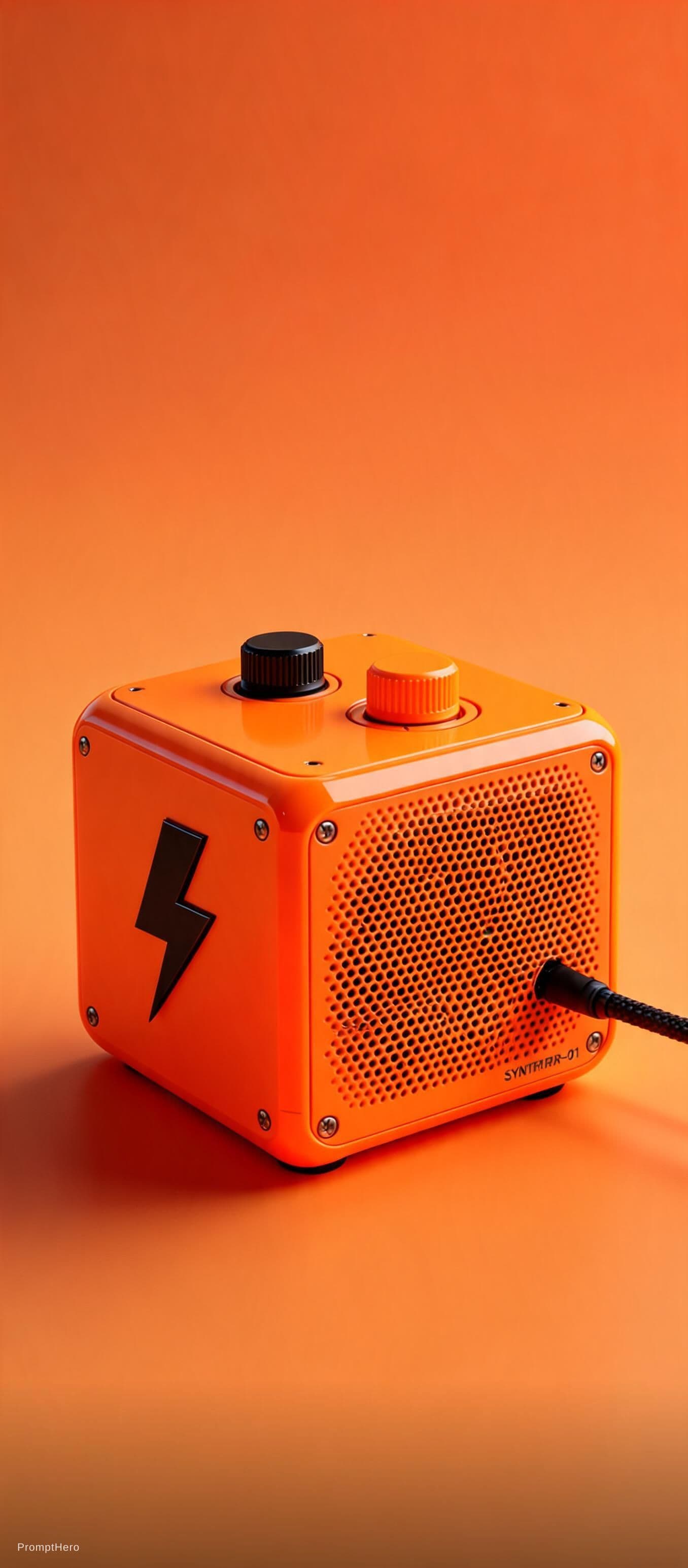 AI generated: Hero prompt: A futuristic, minimalist cube-shaped speaker in vi... (Hero - Hero)