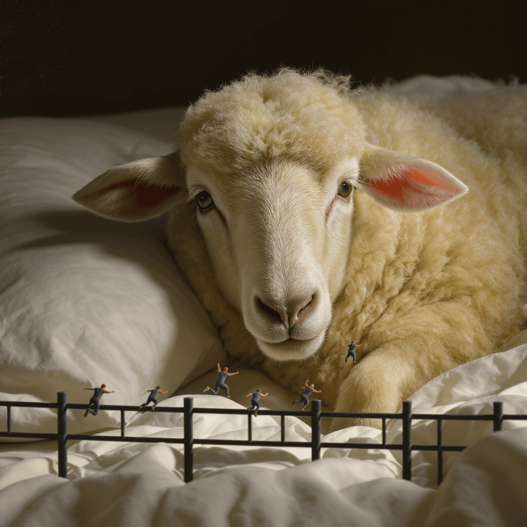 AI generated: FLUX prompt: A hyper-realistic digital portrait of a sheep tryi... (FLUX - FLUX)