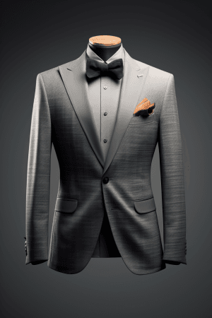 صورة مولدة بالذكاء الاصطناعي: Midjourney prompt: Front view of a blazer, tailored fashion design, f... (نموذج Midjourney - أزياء وموضة)
