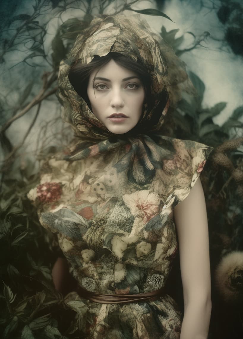 AI generated: Midjourney prompt: kodak portra 4 0 0, wetplate, photo of a surreal a... (Midjourney - Fashion)