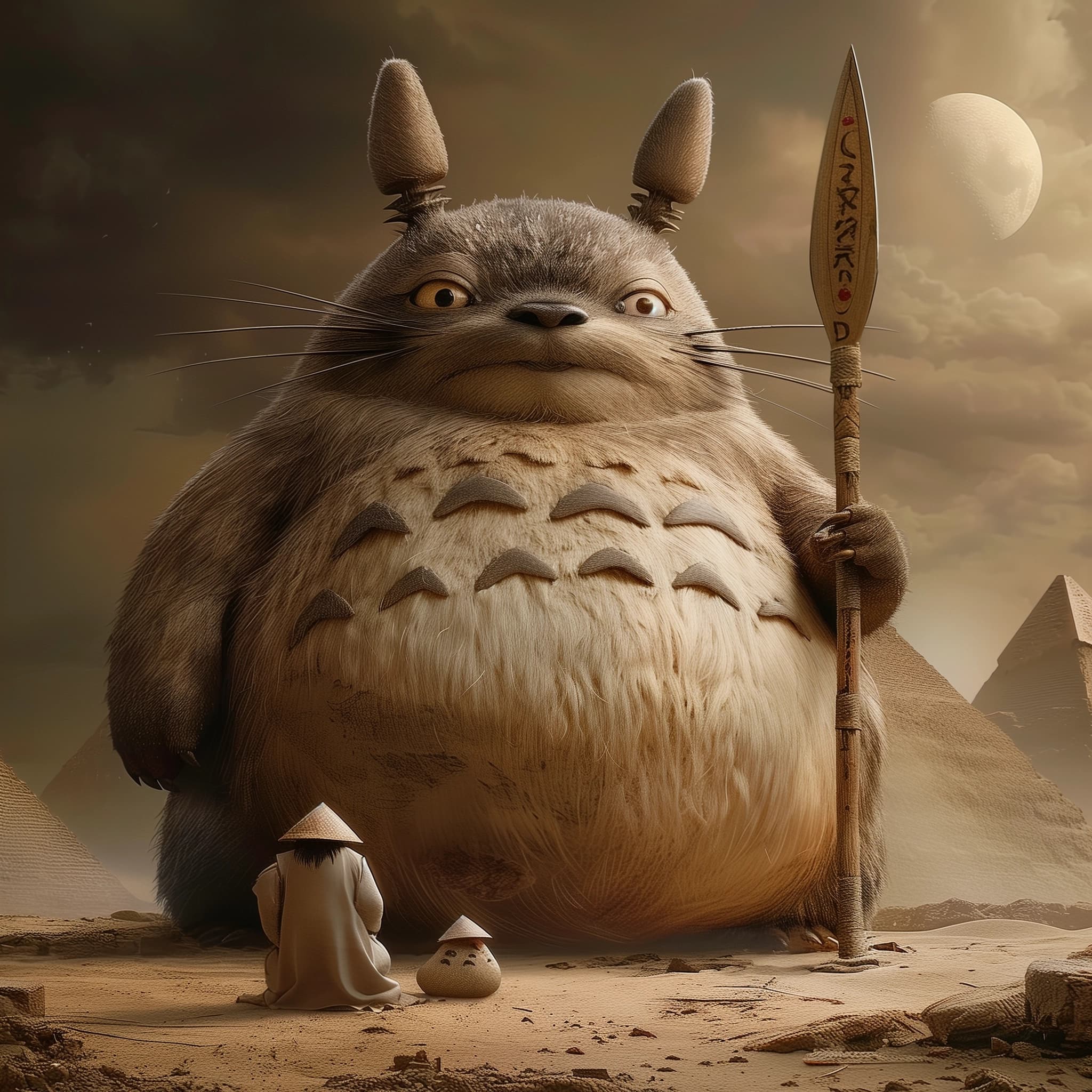 Totoro at Giza - Midjourney
