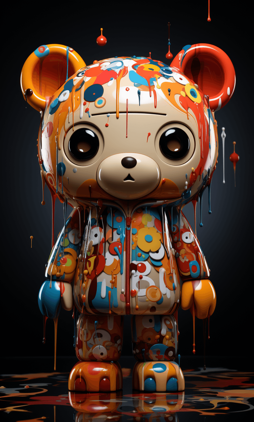 AI generated: Midjourney prompt: create a toy bear, in the style of Takashi Murakam... (Midjourney - Concept Art)