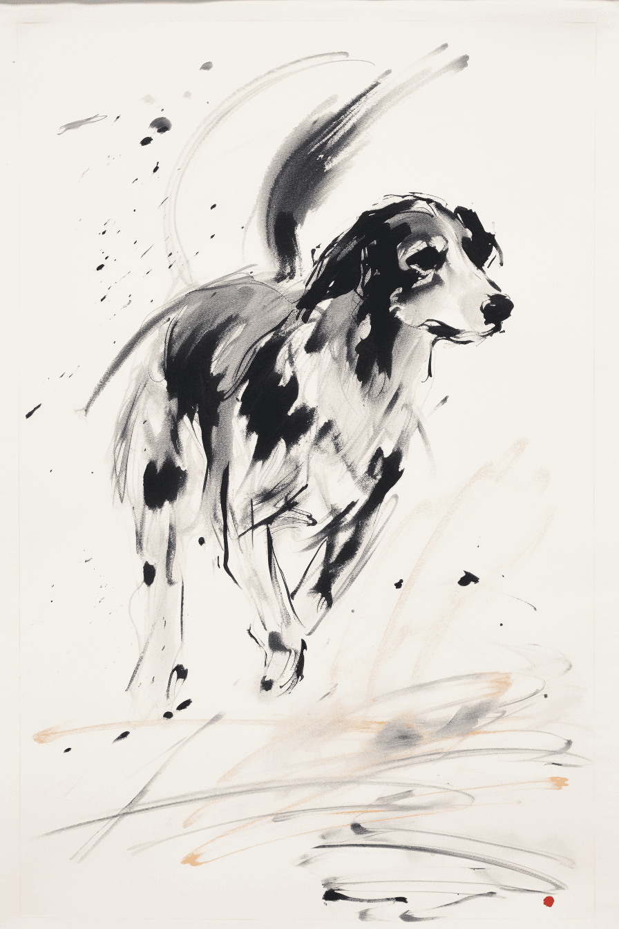 AI generated: Midjourney prompt: Picture a dog portrayed with the artistic essence ... (Midjourney - Photography)