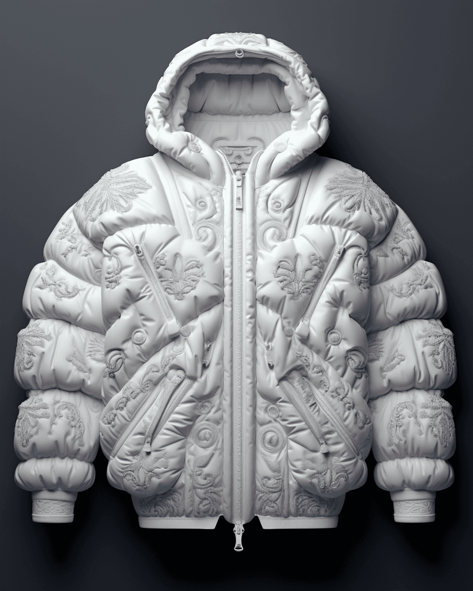 AI generated: Midjourney prompt: milky adidas winter puffer jacket, design trend, d... (Midjourney - Fashion)