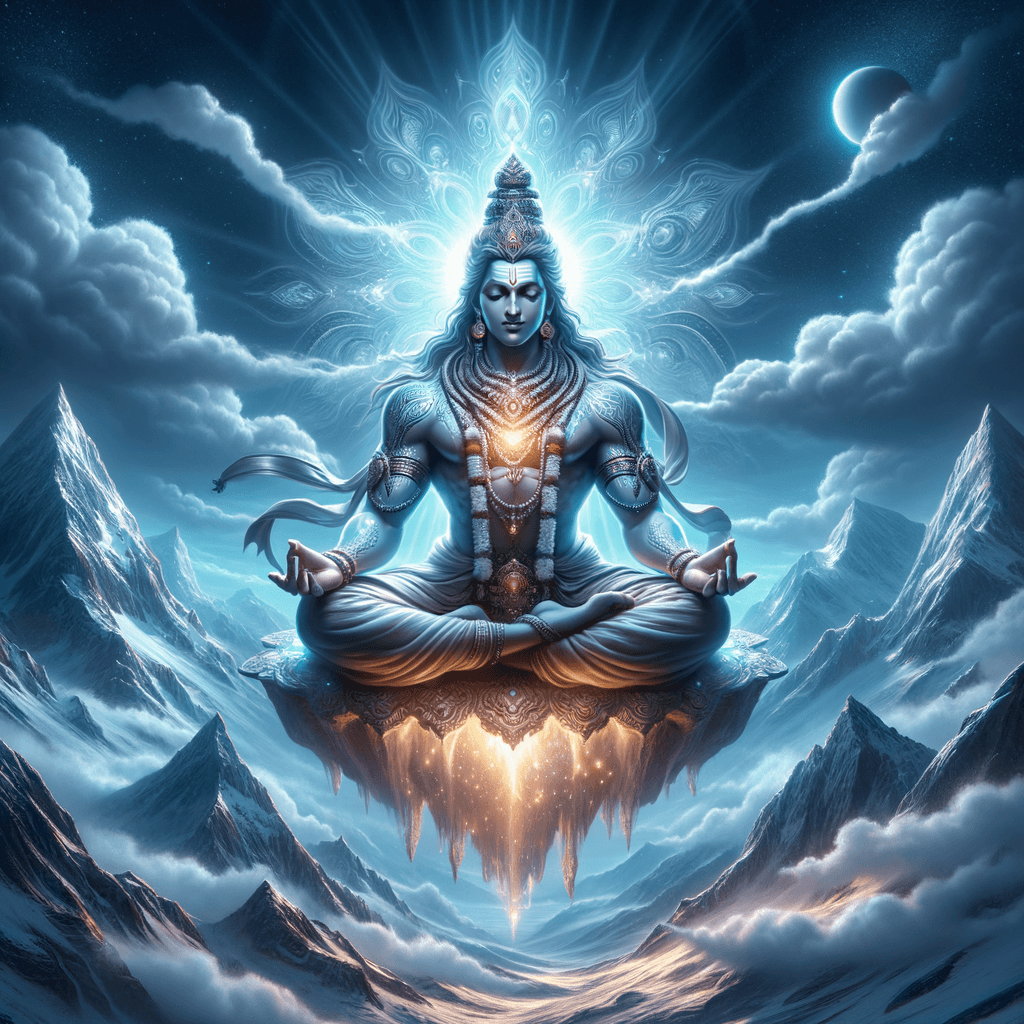 صورة مولدة بالذكاء الاصطناعي: DALL·E prompt: "Generate an image of god shiva, the Hindu deity, ... (نموذج DALL·E - Character Design)
