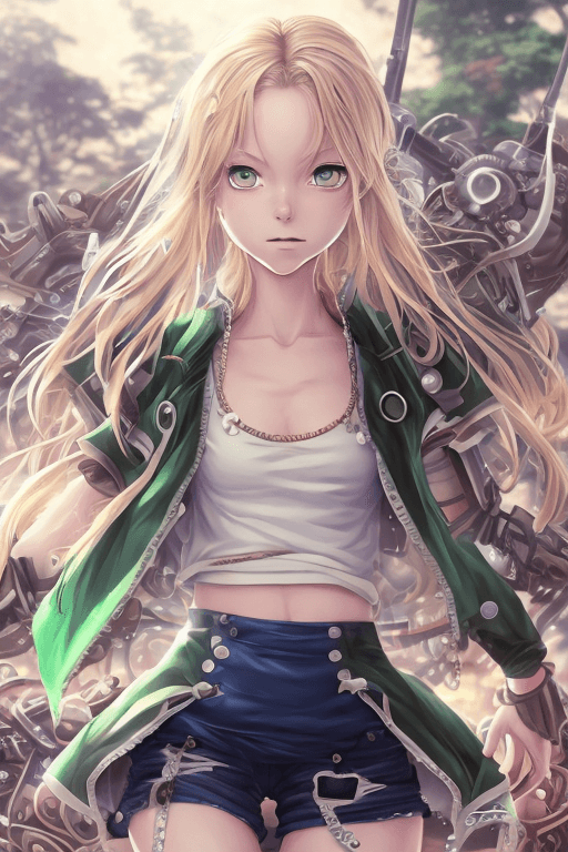 AI generated: Openjourney prompt: game 2d art, image of a young girl with light blon... (Openjourney - Anime)