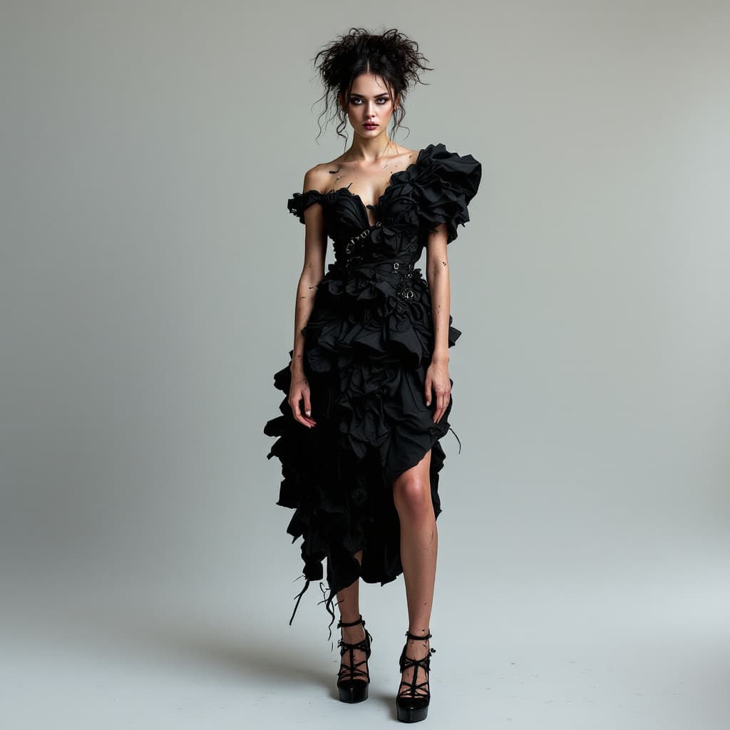 AI generated: FLUX prompt: high fashion portrait of a woman with rough skin w... (FLUX - FLUX)