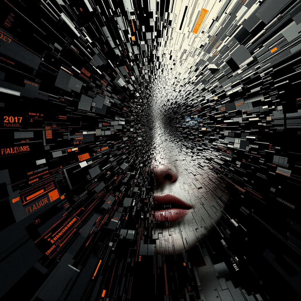 صورة مولدة بالذكاء الاصطناعي: FLUX prompt: distortion effect failure of an old emotive image ... (نموذج FLUX - FLUX)