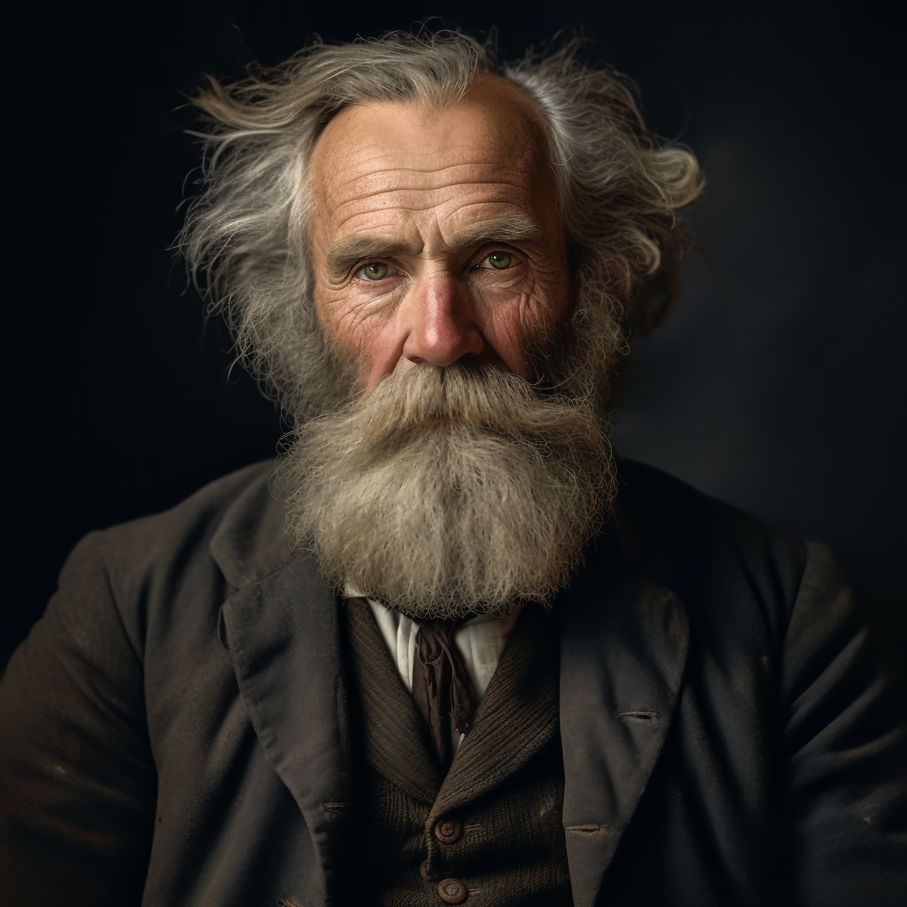 AI generated: Portrait of a bearded grandfather (Midjourney - Portraits)