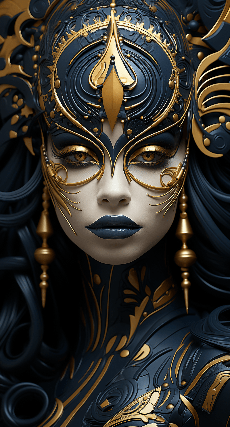 Black and gold - Midjourney