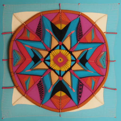 AI generated: DreamShaper prompt: artesania textil indigena kuna con figuras geometr... (DreamShaper - Fashion)