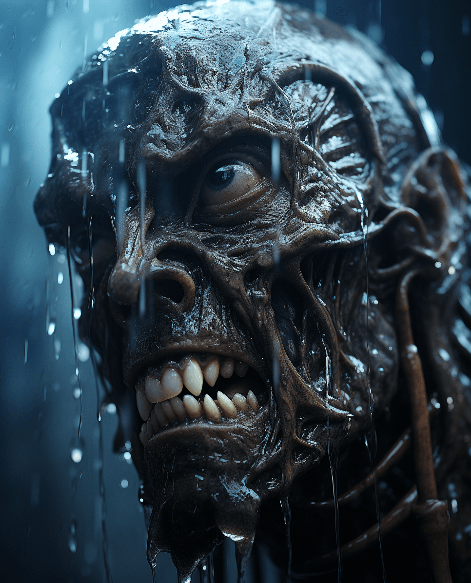 صورة مولدة بالذكاء الاصطناعي: Zombie Xenomorph?! (نموذج Midjourney - Character Design)