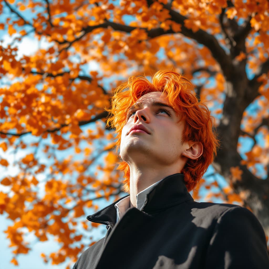 AI generated: FLUX prompt: A handsome guy with orange hair under the orange g... (FLUX - FLUX)