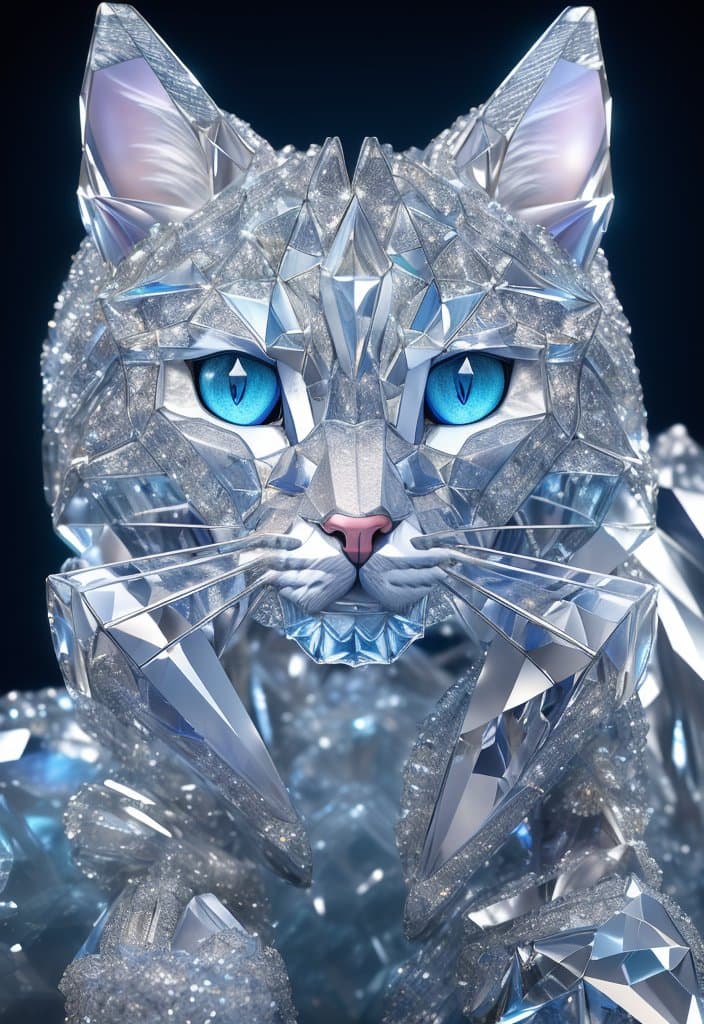 صورة مولدة بالذكاء الاصطناعي: Cristal Cat (نموذج Deliberate - Concept Art)