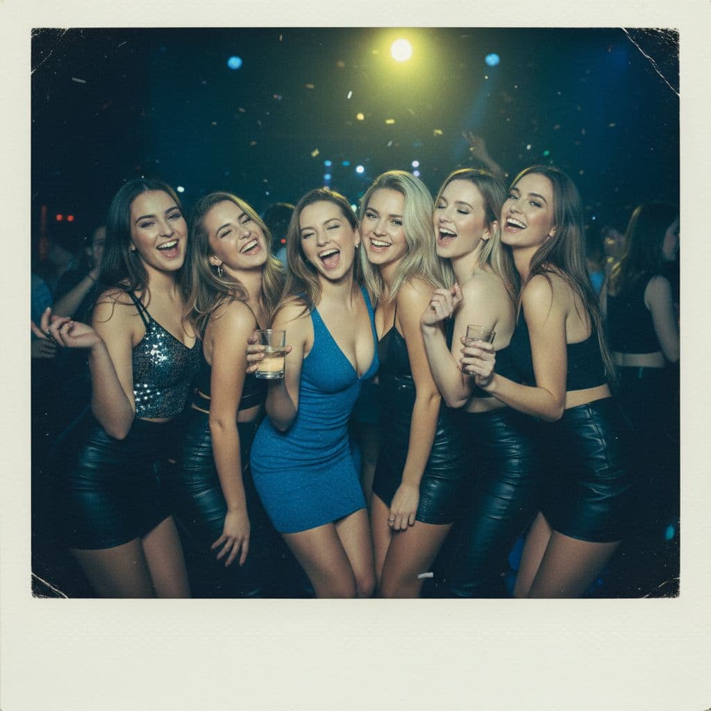 صورة مولدة بالذكاء الاصطناعي: Nano Banana prompt: Candid 35mm Polaroid of a group of gorgeous girls ... (نموذج Nano Banana - Nano Banana)
