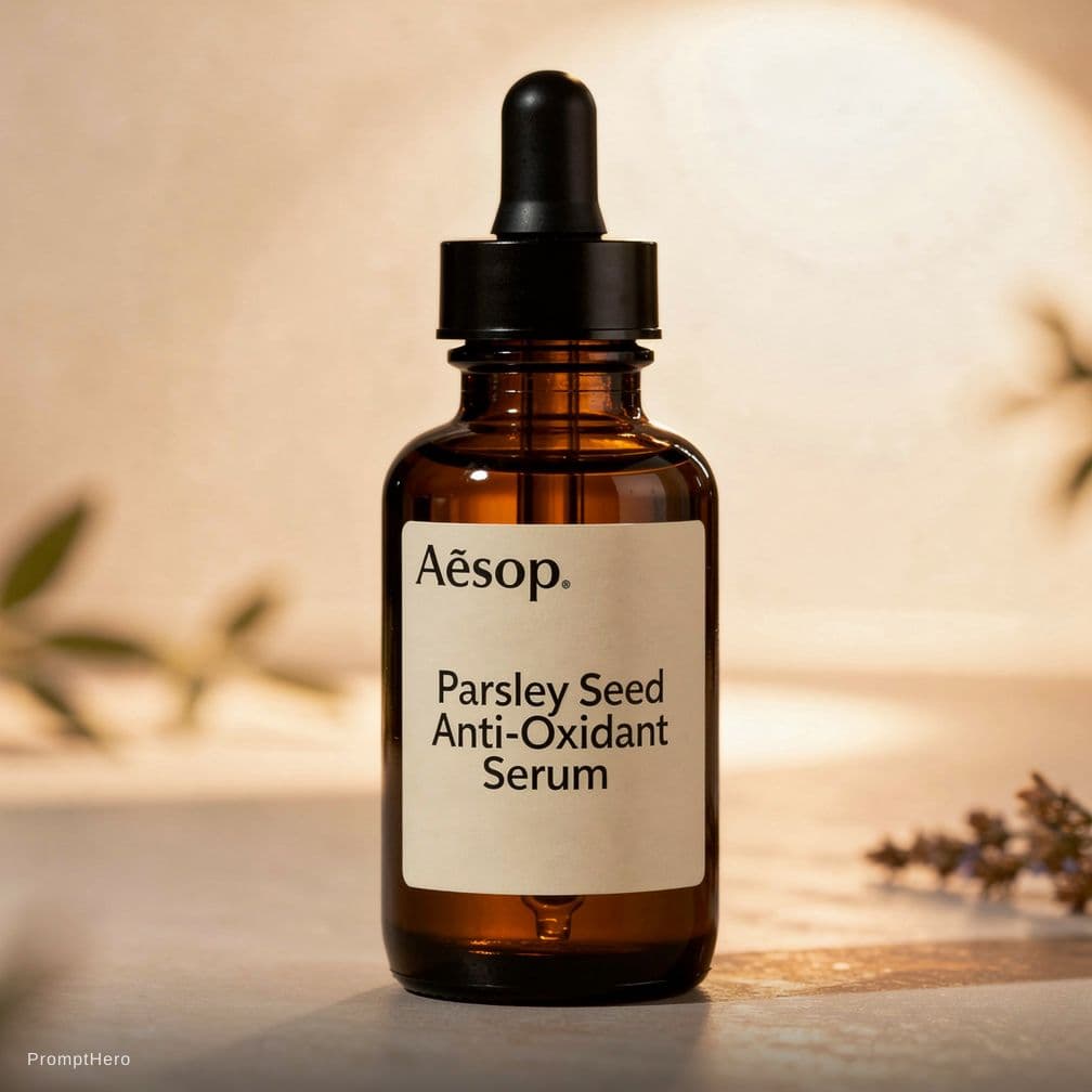 AI generated: Hero prompt: Detailed shot, Aesop's Parsley Seed Anti-Oxidant S... (Hero - Hero)