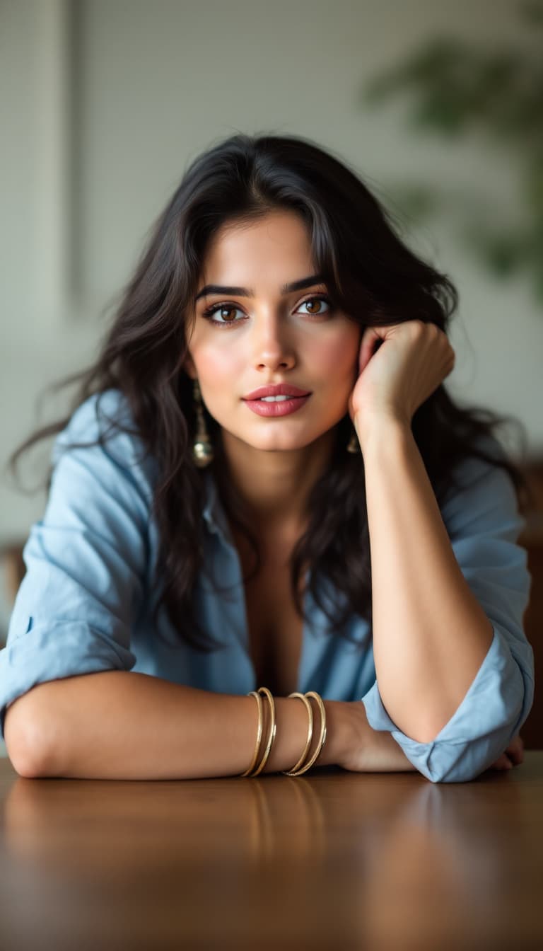 AI generated: FLUX prompt: Jennifer Connelly ,18-21 years old, Indian hair st... (FLUX - FLUX)